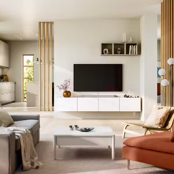 BESTÅ Тумба под ТВ, с дверцами - белый/Lappviken белый 240x42x38 см - фото 2