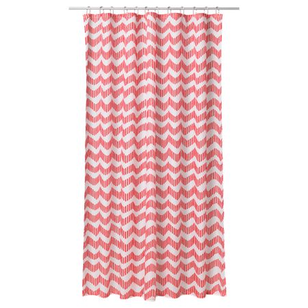 Штора для ванной СОММАР 2016, красный, белый (180x200 см)