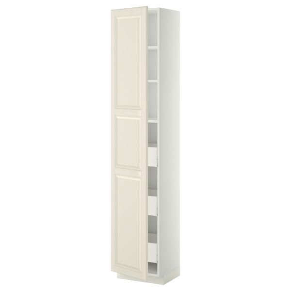 Высокий шкаф с ящиками МЕТОД / МАКСИМЕРА, белый, Будбин белый с оттенком - фото 1