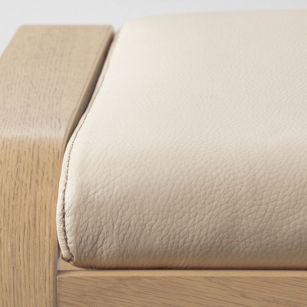 Табурет для ног, дубовый шпон, беленый/Глосе белый с оттенком IKEA POÄNG ПОЭНГ 292.874.69 - фото 2