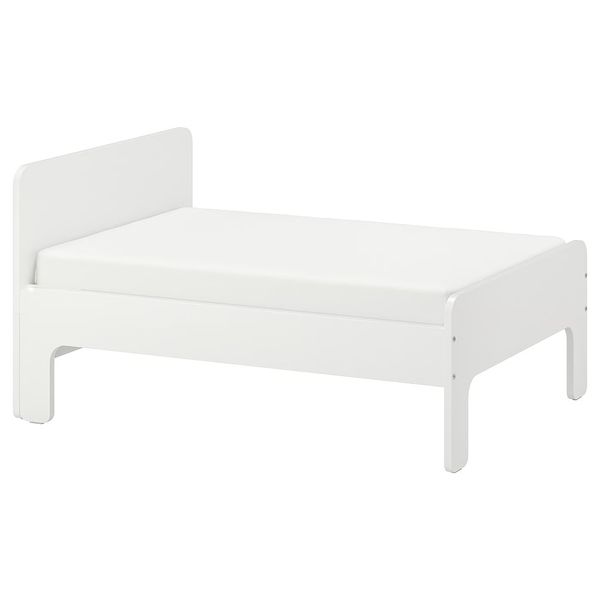 SLÄKT Раздвижная кровать с реечным дном - белый 80x200 см - фото 1