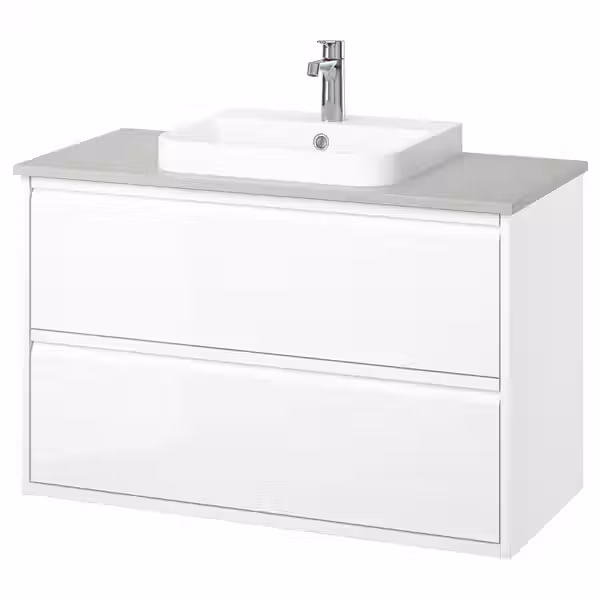 ÄNGSJÖN ЭНГШЁН / BACKSJÖN БАККШЁН Шкаф с ящиками/раковина/смеситель - фото 1