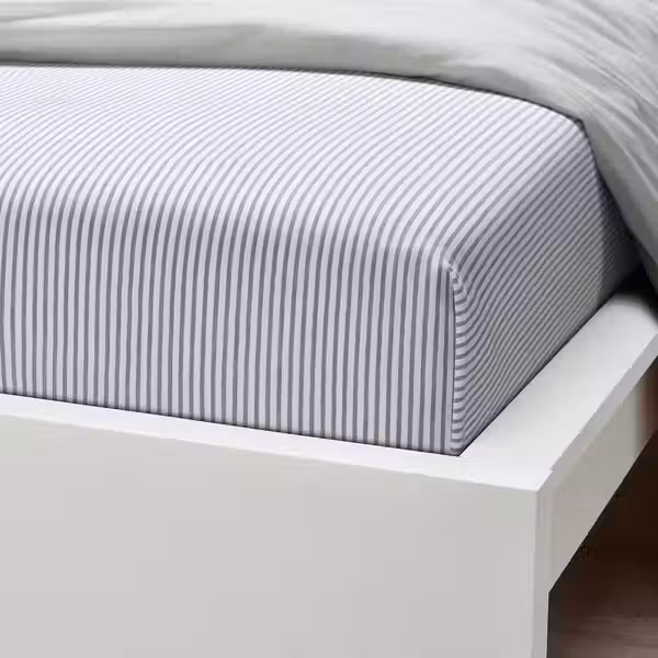 SOLFIBBLA СОЛФИББЛА Простыня - белый синий/полоска 150x260 см - фото 3