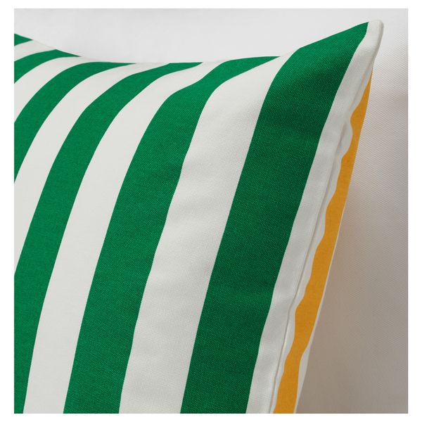 Чехол на подушку СОММАР 2019, белый, зеленый/желтый в полоску (50x50 см) - схема-чертеж с размерами