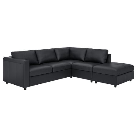 4-местный угловой диван, с открытым торцом, Grann, Bomstad черный IKEA VIMLE ВИМЛЕ 893.067.28