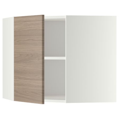 Угловой навесной шкаф с полками, 68x60 см, белый, Brokhult светло-серый IKEA METOD МЕТОД 099.185.91