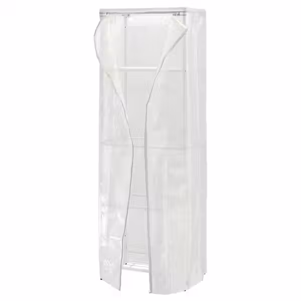 JOSTEIN Стеллаж с чехлом - д/дома/улицы проволочный/прозрачный белый 61x41x180 см - фото 1