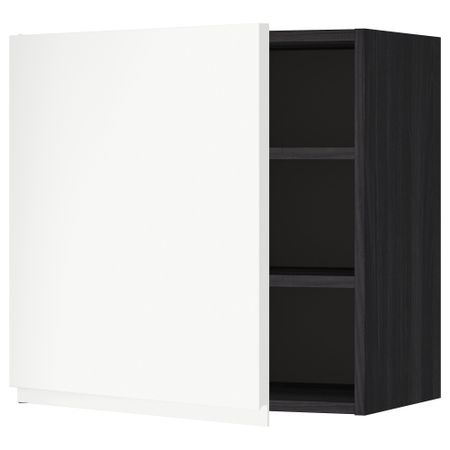 Шкаф навесной с полкой МЕТОД, черный, Воксторп белый