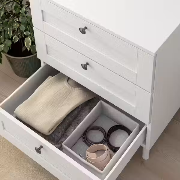 PLATSA Комод с 3 ящиками - белый/Sannidal белый 60x57x73 см - схема-чертеж с размерами