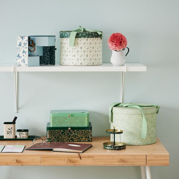 Подставка для канцелярских принадлежн, зеленый золотой/металлический 12x11 см IKEA АНИЛИНАРЕ 504.651.53 - схема-чертеж с размерами