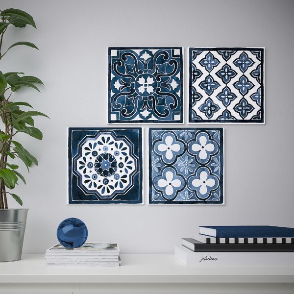 Картина, Синие узоры 30x30 см IKEA ПЬЕТТЕРИД 704.382.72 - фото 4