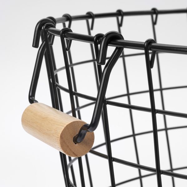 Проволочная корзина с ручками, черный 59x40 см IKEA NÄTADE НЭТАДЕ 505.039.37 - фото 2