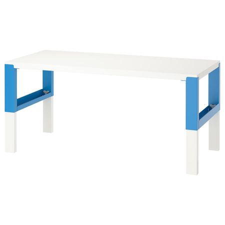 Письменный стол, белый, синий 128x58 см IKEA PÅHL ПОЛЬ 392.512.57