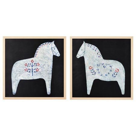 Рама с постером, Расписные лошадки, 40x40 см IKEA ХОВСТА 204.541.70