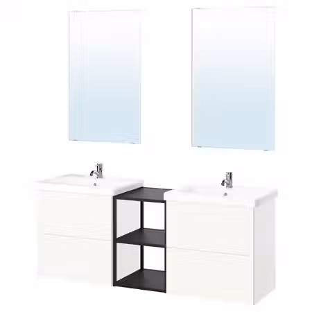 ENHET Ванная - антрацит/белый 164x43x65 см