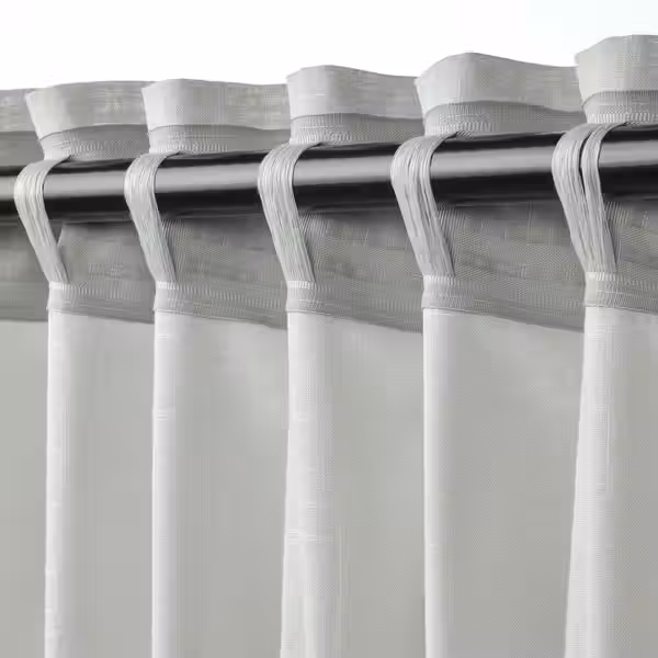 SILVERLÖNN СИЛВЕРЛЁНН Гардины, 2 шт. - светло-серый/с лентой 145x300 см - фото 3