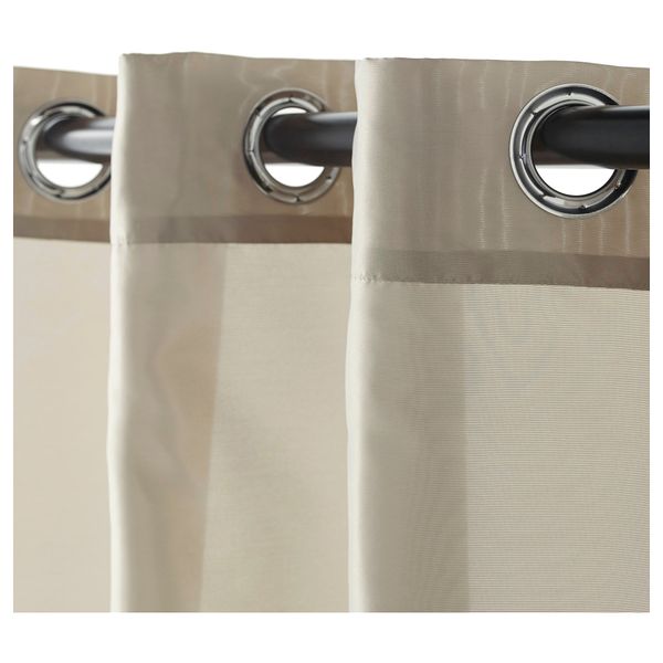 Гардины, 1 пара ПЭРЛЬБУСКЕ, бежевый (145x300 см) - фото 3