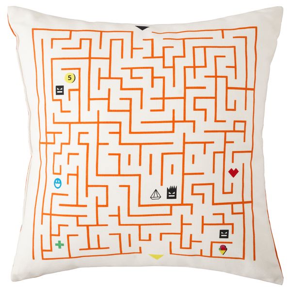 Подушка СЛИНГРИГ, белый, оранжевый (40x40 см) - схема-чертеж с размерами