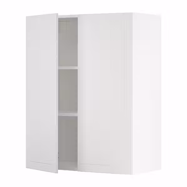 METOD Навесной шкаф с полками/2дверцы - белый/Stensund белый 80x100 см - фото 1