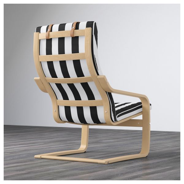 Кресло ПОЭНГ, березовый шпон, Стенли черный/белый - фото 5