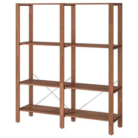 Стеллаж, для/сада, коричневая морилка 140x35x161 см IKEA TORDH ТУРД 893.164.16