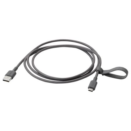 Кабель USB-A–USB-C, темно-серый, 1.5 м IKEA LILLÅNGEN ЛИЛЛОНГЕНHULT ЛИЛЛЬХУЛЬТ 705.276.02