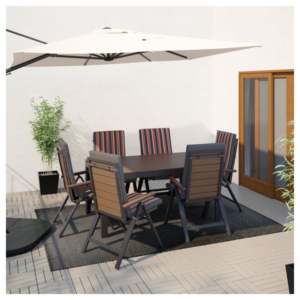 Стол, 6 кресел для сада ФАЛЬСТЕР, черный, Экерон черный - фото 2