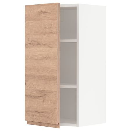 Навесной шкаф с полками, 40x80 см, белый, Voxtorp под дуб IKEA METOD МЕТОД 894.610.07