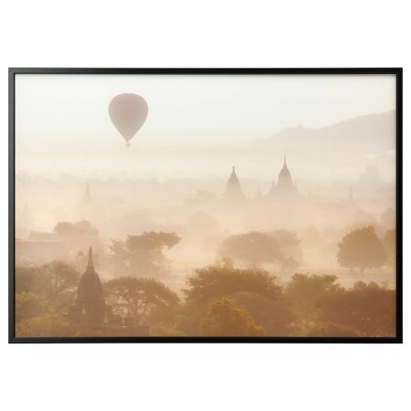 Картина с рамой БЬЁРКСТА, Храмы Багана, черный (200x140 см)