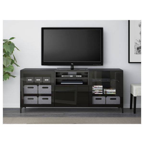 Тумба под ТВ, 180x40x74 см, черно-коричневый IKEA BESTÅ БЕСТО 891.968.00 - фото 3