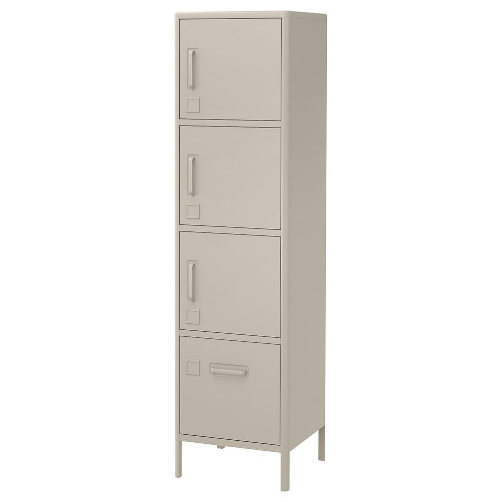 Высокий шкаф с ящиком и дверцами, бежевый 45x172 см IKEA IDÅSEN ИДОСЕН 503.609.62 - фото 1