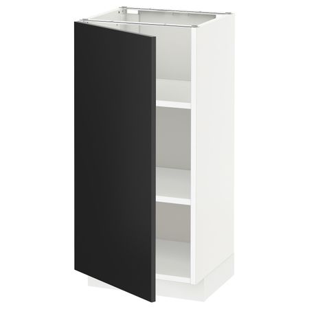 Напольный шкаф с полками, белый/Юдевалла антрацит 40x37 см IKEA METOD МЕТОД 992.403.60