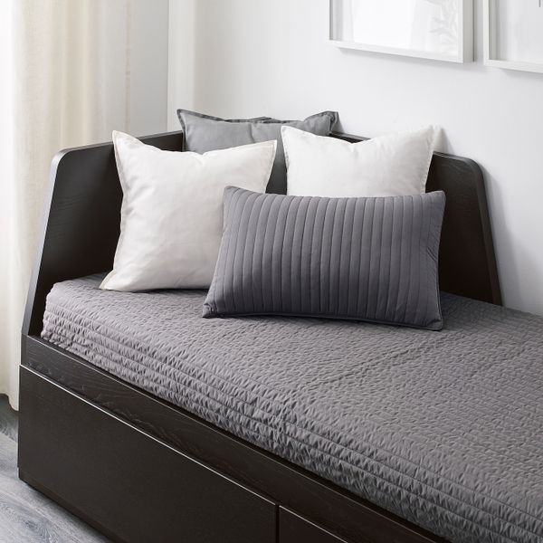 Кушетка с 2 матрасами, 2 ящиками, черно-коричневый/Хусвика жесткий 80x200 см IKEA FLEKKE ФЛЕККЕ 992.111.93 - фото 6