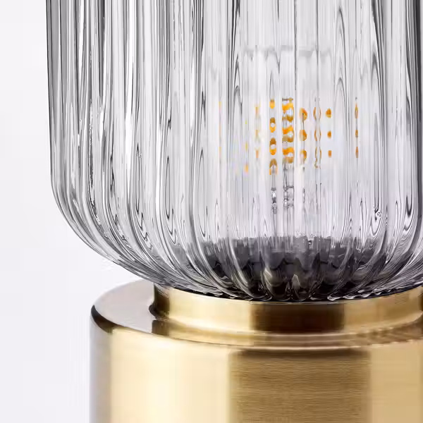 SOLKLINT Лампа настольная - латунь/серое прозрачное стекло 28 см - фото 3
