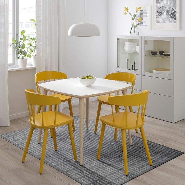 Стол, белый, береза 95x95 см IKEA OMTÄNKSAM ОМТЭНКСАМ 004.693.99 - схема-чертеж с размерами