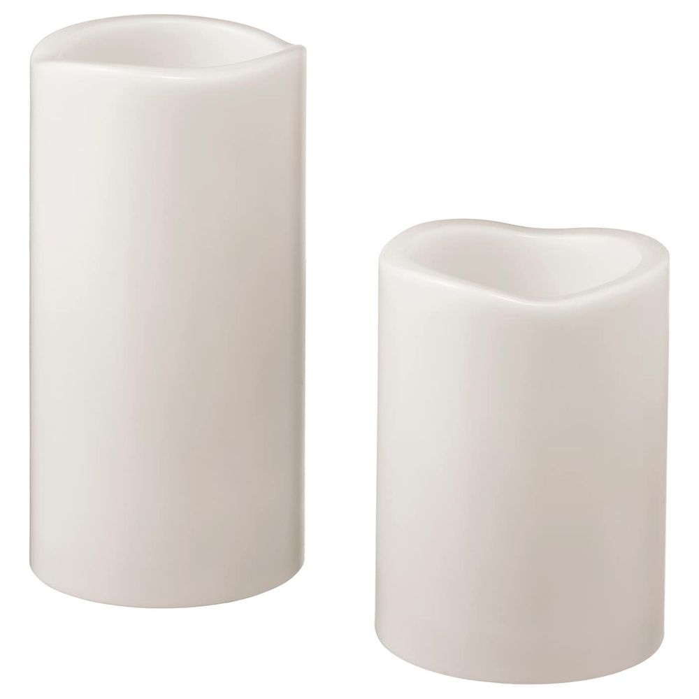 Светодиодная формовая свеча, 2 шт., с батарейным питанием серый IKEA GODAFTON ГОДАФТОН 303.702.26 - фото 1