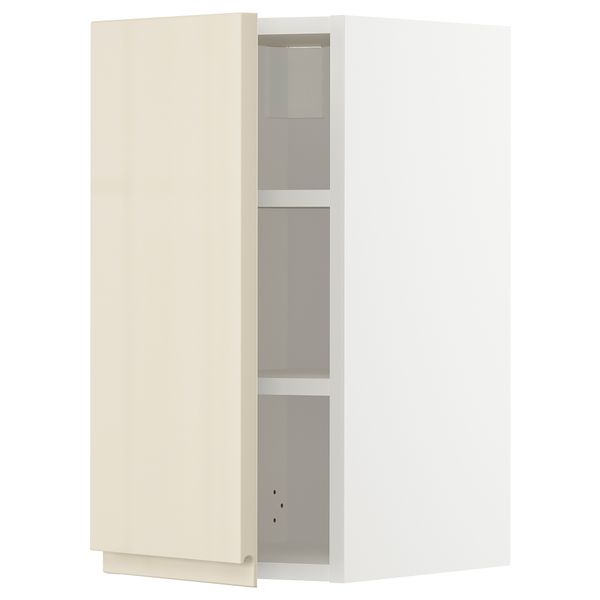 Навесной шкаф с полками, белый, Voxtorp глянцевый светло-бежевый, 30x60 см IKEA METOD МЕТОД 894.567.46 - фото 1