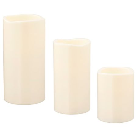 Светодиодная формовая свеча, 3 шт., с батарейным питанием/естественный IKEA GODAFTON ГОДАФТОН 603.617.63