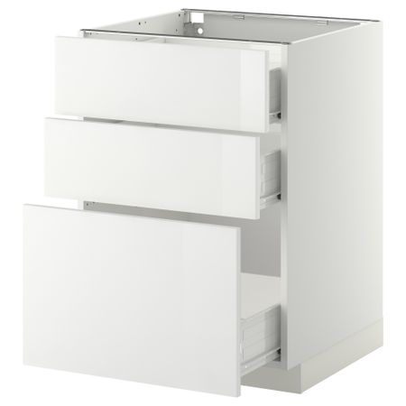 Напольный шкаф с 3 ящиками МЕТОД / ФОРВАРА, белый, Рингульт белый