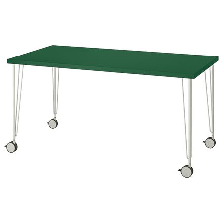 Стол, зеленый, белый 150x75 см IKEA LINNMON ЛИННМОН / KRILLE КРИЛЛЕ 593.355.48