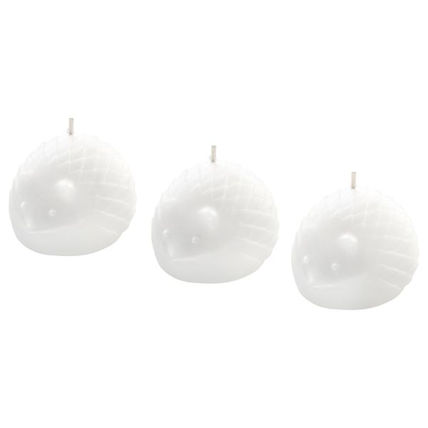 Неароматическая свеча формовая ВИНТЕР 2018, ёж, белый (4.5 см) - фото 1