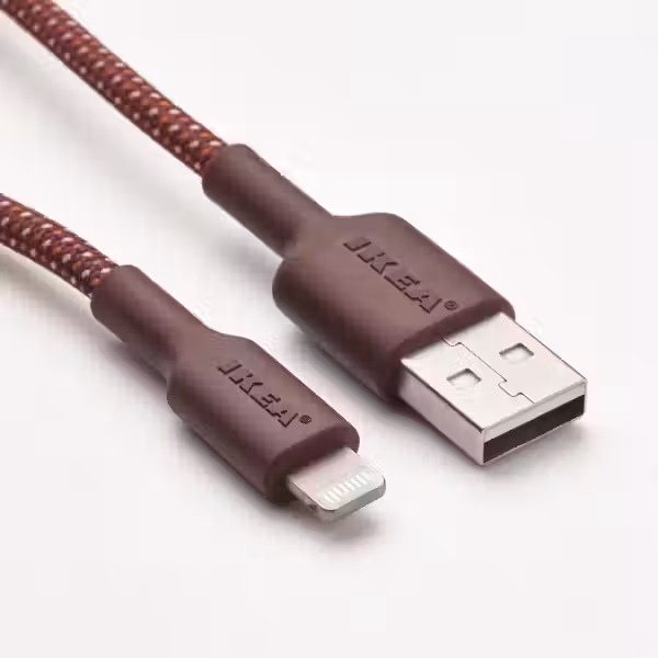 LILLHULT Кабель USB-A–lightning - темный красно-коричневый 1.5 м - фото 2