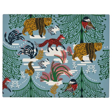Салфетка под приборы, анималистический орнамент синий, 45x35 см IKEA VINTERFINT 805.811.70