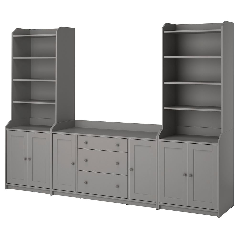 Комбинация для хранения, серый 279x46x199 см IKEA HAUGA ХАУГА 393.887.31 - фото 1