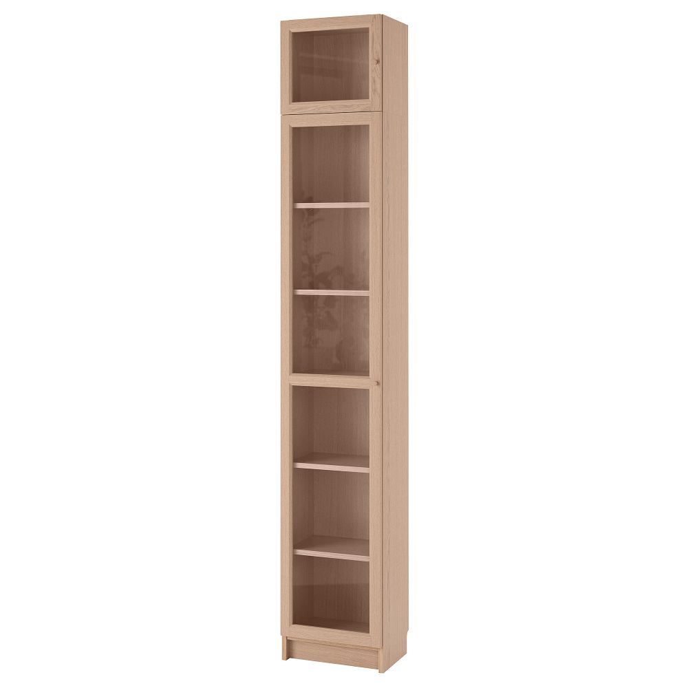 Шкаф книжный со стеклянной дверью, 40x30x237 cm IKEA BILLY БИЛЛИ, OXBERG ОКСБЕРГ 392.874.40 - фото 1