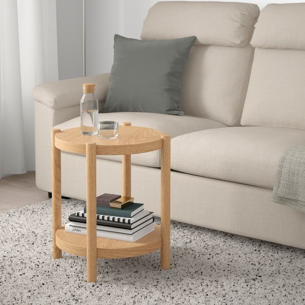 Придиванный столик, белая морилка дуб 50 см IKEA LISTERBY ЛИСТЕРБИ 704.090.43 - фото 3