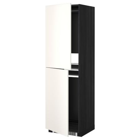 Высокий шкаф для холодильника или морозильника, МЕТОД, черный, Веддинге белый