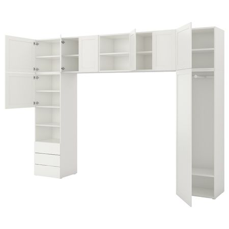 Гардероб, белый/Фоннес Саннидаль 340x42x241 см IKEA ОПХУС 492.483.68