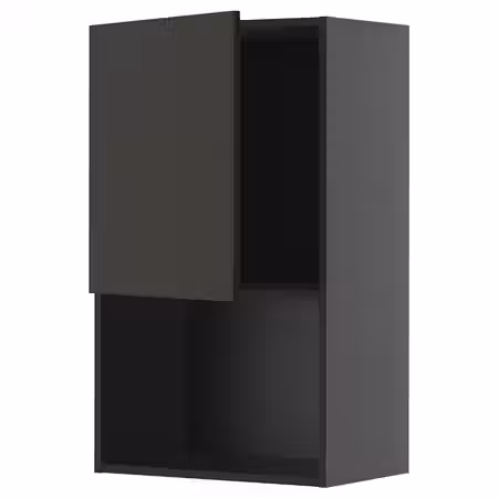 METOD Навесной шкаф для СВЧ-печи - черно-серый/Nickebo матовый антрацит 60x100 см