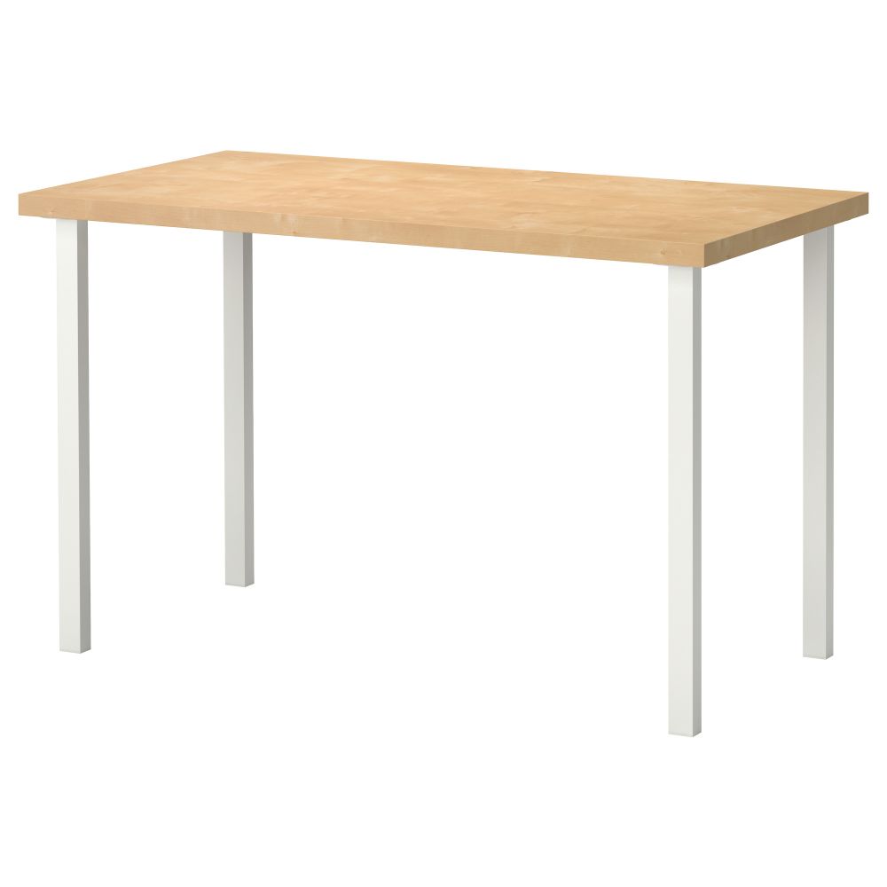 Стол ЛИННМОН / ГОДВИН, под березу, белый (120x60 см) - фото 1